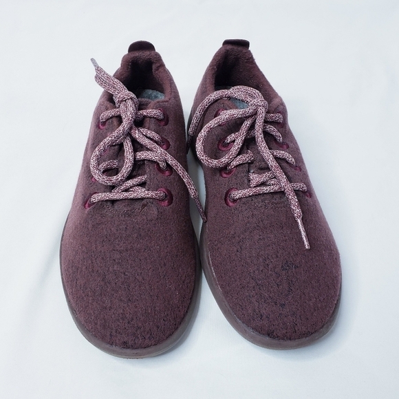 Allbirds Wool Runners Merino Wool Shoes Hazy Burgundy / Tuke Jam - Picture 2 of 8